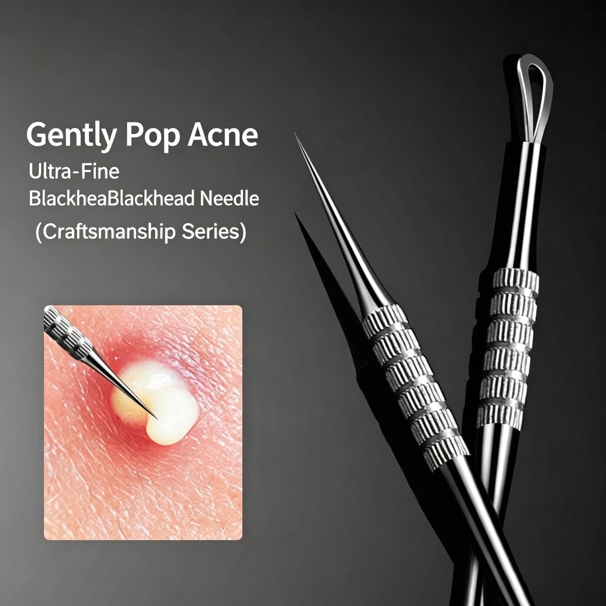 Luxury Skincare Acne - 3pcs Blackhead Remover Tool Set, Stainless