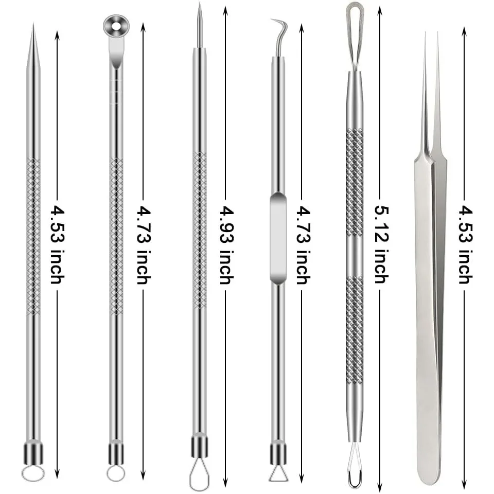 6PCS Pimple Removal Tool Black - đánh giá và giá Luxury Skincare Acne