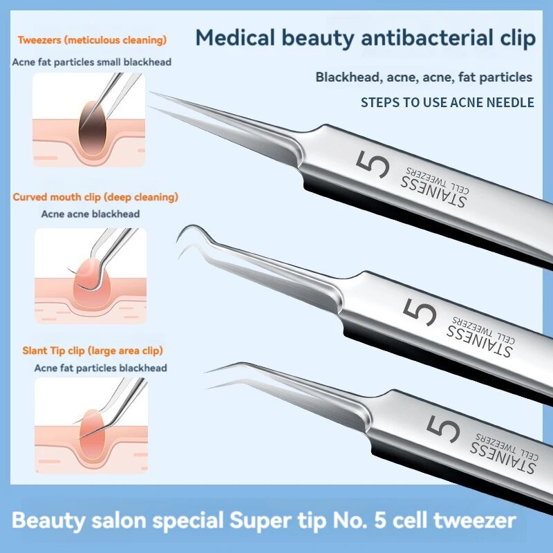 7pcs Stainless Steel Splinter  - đánh giá và giá Luxury Skincare Acne